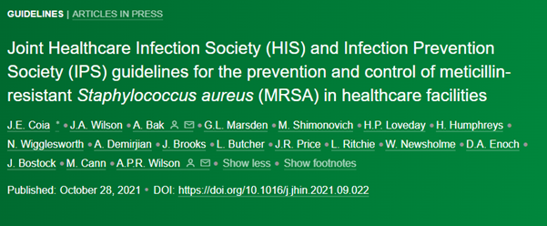Prevention and Control of a Staphylococcus aureus Infection